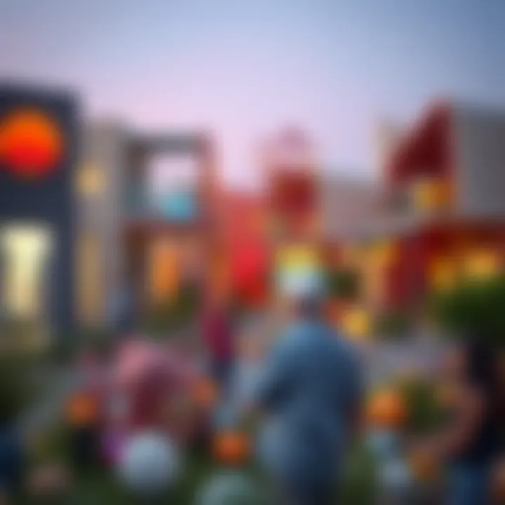 Artistic Expressions in Gate Village 8 Art installations displayed in Gate Village 8, reflecting the artistic spirit of Dubai