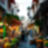 Colorful marketplace in GCR Qusais showcasing local culture