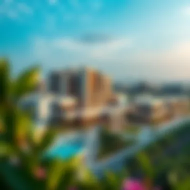 A panoramic view of Go Thai Healthcare City showcasing its architectural brilliance and lush greenery.