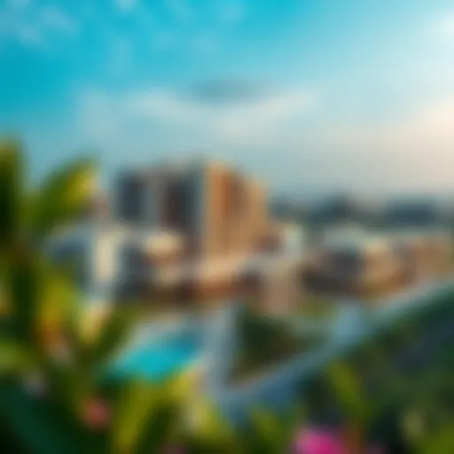 A panoramic view of Go Thai Healthcare City showcasing its architectural brilliance and lush greenery.