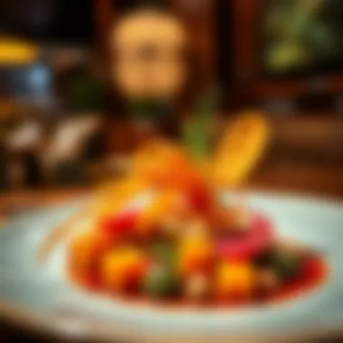 A close-up of a signature dish, highlighting the vibrant colors and presentation that defines the restaurant's cuisine.