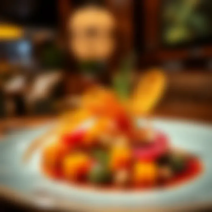 A close-up of a signature dish, highlighting the vibrant colors and presentation that defines the restaurant's cuisine.