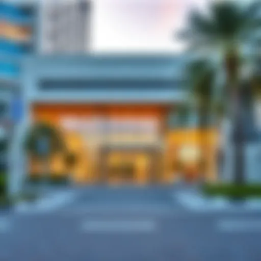 Modern Architecture of Health Hub Muteena Exterior view of Health Hub Muteena showcasing modern architecture