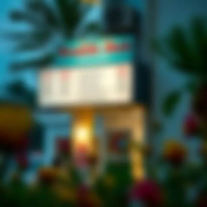 Signage indicating various health services offered at the facility