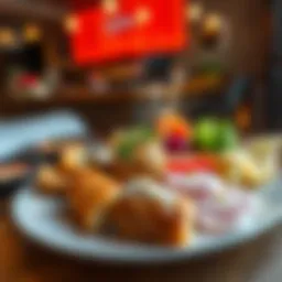 A vibrant plate showcasing diverse cuisines available at highway restaurants in Al Nahda 1