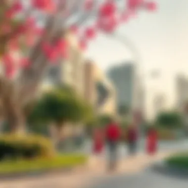 A serene park in International City highlighting community life