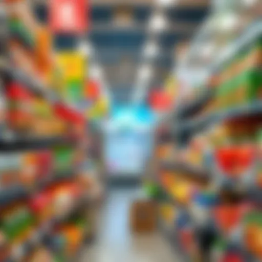 A vibrant display of international products at the supermarket