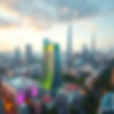 Aerial view of Jade Residence demonstrating its place in Dubai's skyline