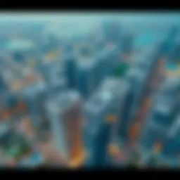 Aerial view of Jumeirah Lake Towers, showcasing the unique architecture and layout