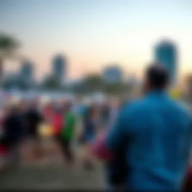 A cultural event taking place in Jumairah Park with attendees engaging in activities