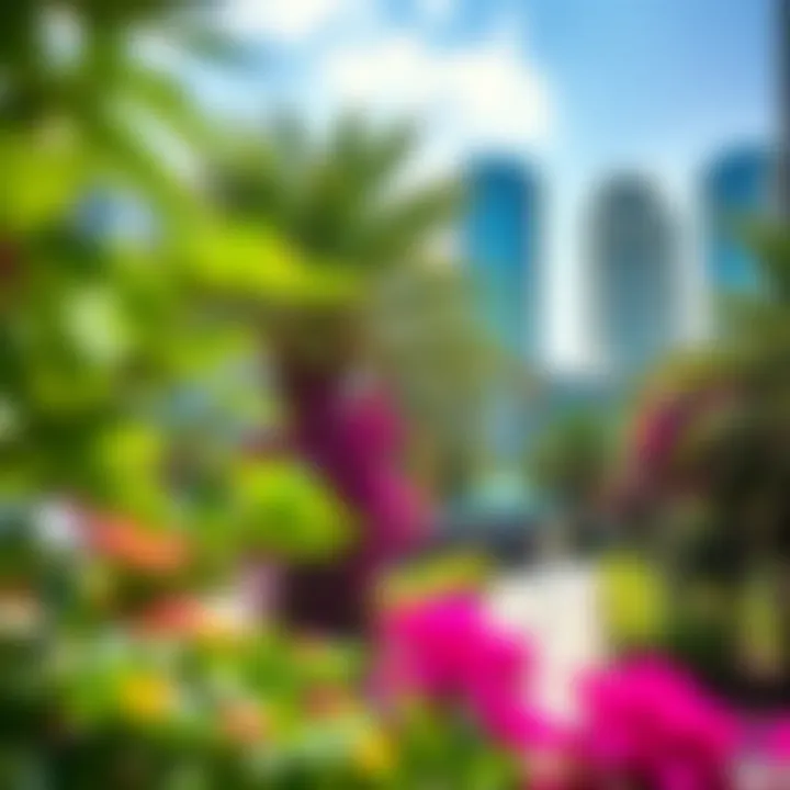 Lush greenery and scenic landscapes in the community