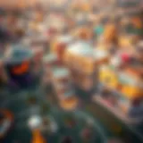 Aerial view of JVC Mall showcasing its unique architectural design