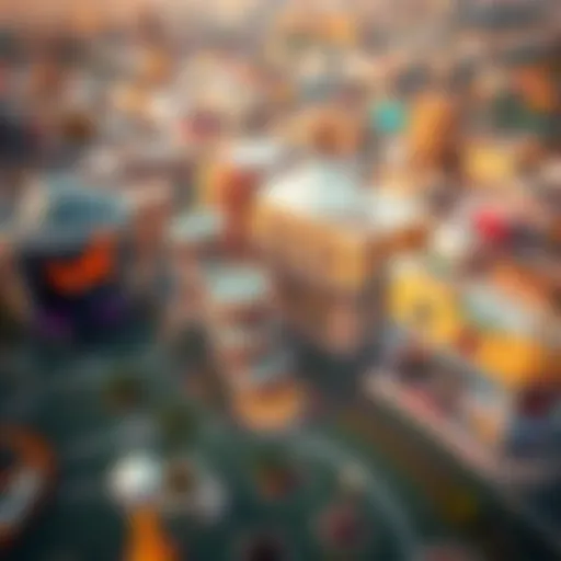 Aerial view of JVC Mall showcasing its unique architectural design