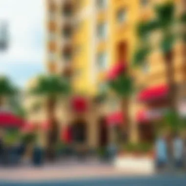 Local amenities and attractions in Lake Towers area including cafes and shops