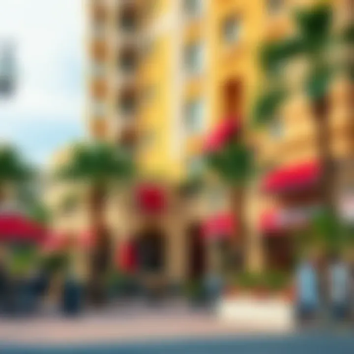 Local amenities and attractions in Lake Towers area including cafes and shops