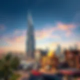 Latifa Tower: A Landmark of Modern Architecture A stunning view of Latifa Tower against the Dubai skyline