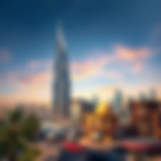 Latifa Tower: A Landmark of Modern Architecture A stunning view of Latifa Tower against the Dubai skyline