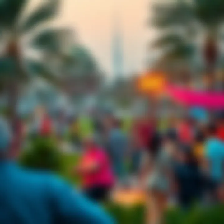 Vibrant community gathering in a local park within Mazaya 30