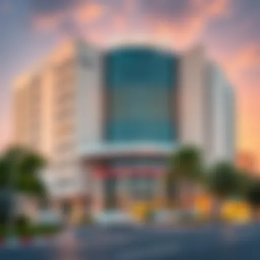 Exterior view of Medeor Hospital showcasing modern architecture