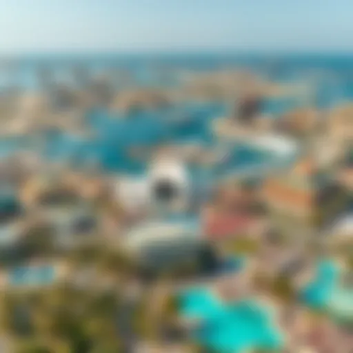 Aerial view of the Mediterranean-inspired sports city showcasing architectural design