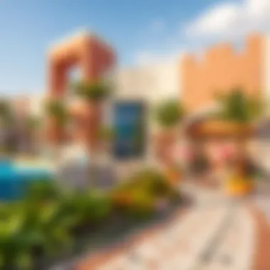 Community Spaces in the Mediterranean Sports City Vibrant community spaces within the Mediterranean-themed sports city