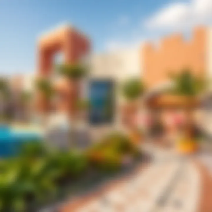 Community Spaces in the Mediterranean Sports City Vibrant community spaces within the Mediterranean-themed sports city