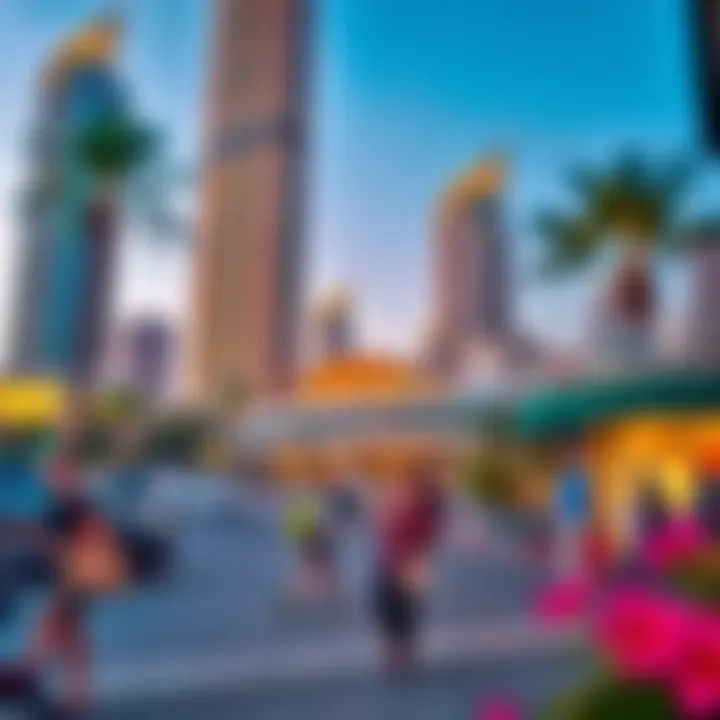 Lifestyle Surrounding Merano Tower Vibrant lifestyle scene around Merano Tower in Dubai