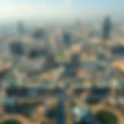 Aerial view of Mohammed Bin Rashid City showcasing its vast landscape and intricate design.