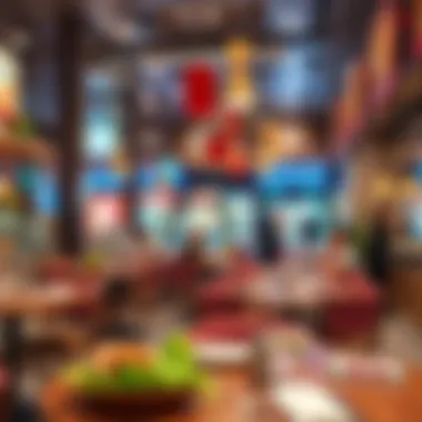 A cozy dining area within Motor City Carrefour filled with diverse culinary options