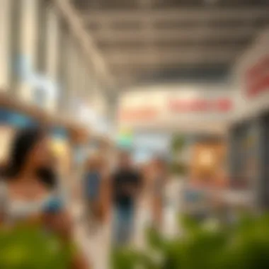 Shoppers exploring the retail spaces, highlighting the community engagement and diverse shopping experiences
