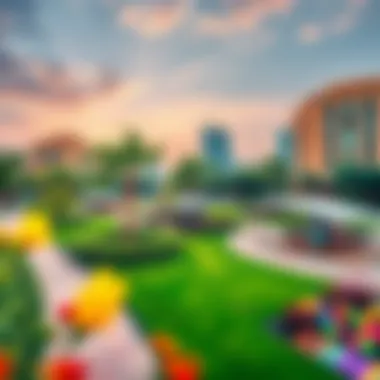 Community park in Motor City featuring green spaces and recreation areas