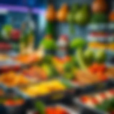 A healthy meal prep station featuring fresh ingredients