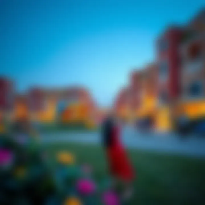 Community park in Nadd Residence with families enjoying leisure activities