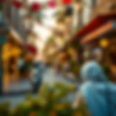 Vibrant street scene in Nadd Residence reflecting local culture