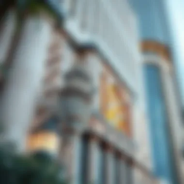 The intricate design elements of the Nasser Lootah Building's facade.