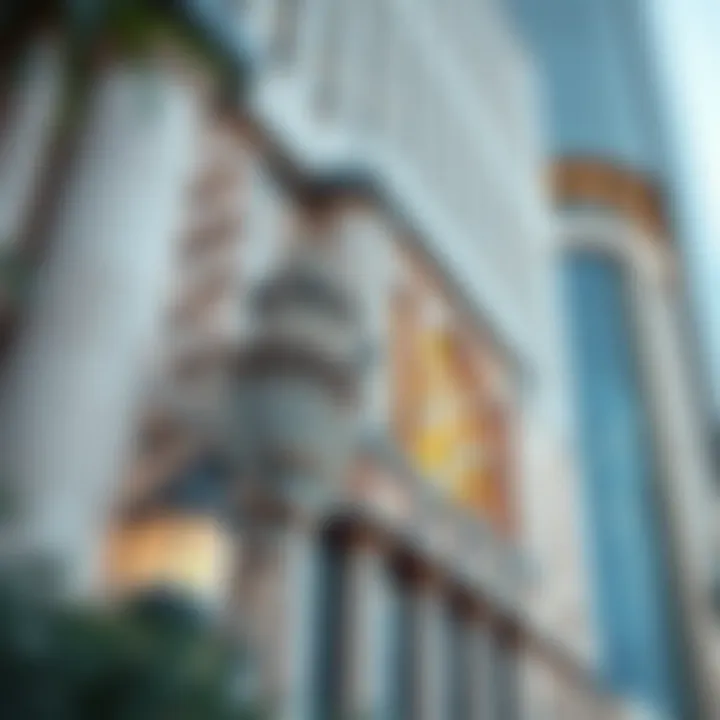 The intricate design elements of the Nasser Lootah Building's facade.