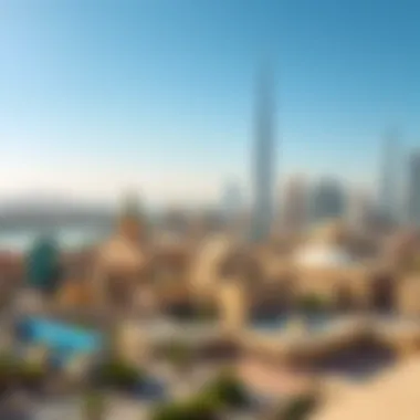 Historic Skyline of Bur Dubai Panoramic view of the historic Bur Dubai skyline showcasing traditional architecture