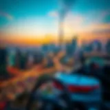 Overview of Motor City in Dubai with dynamic skyline