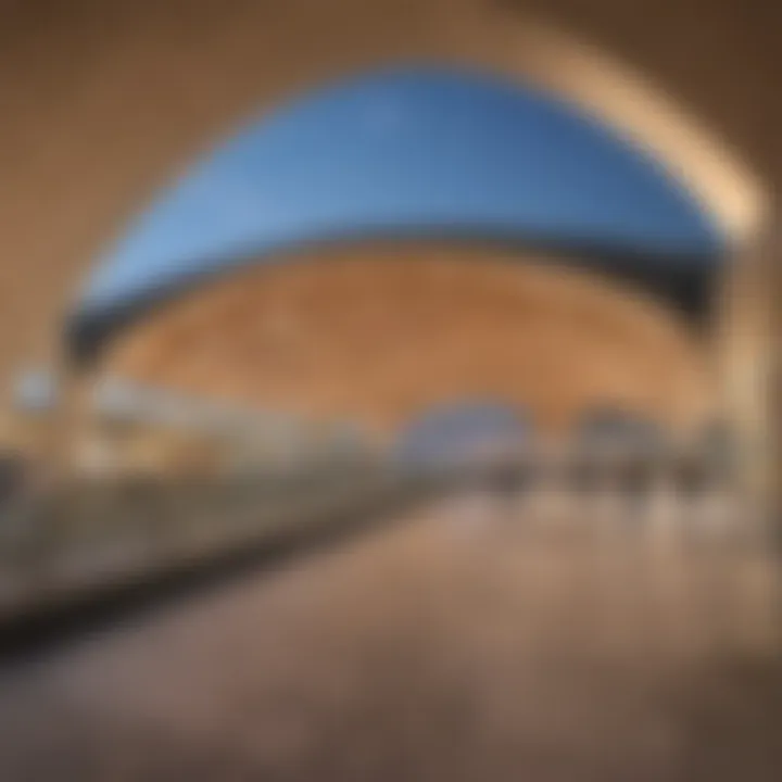 A panoramic view of Al Safa Metro Station showcasing its modern architecture