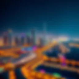 Aerial view of Dubai Creek Harbour showcasing the skyline