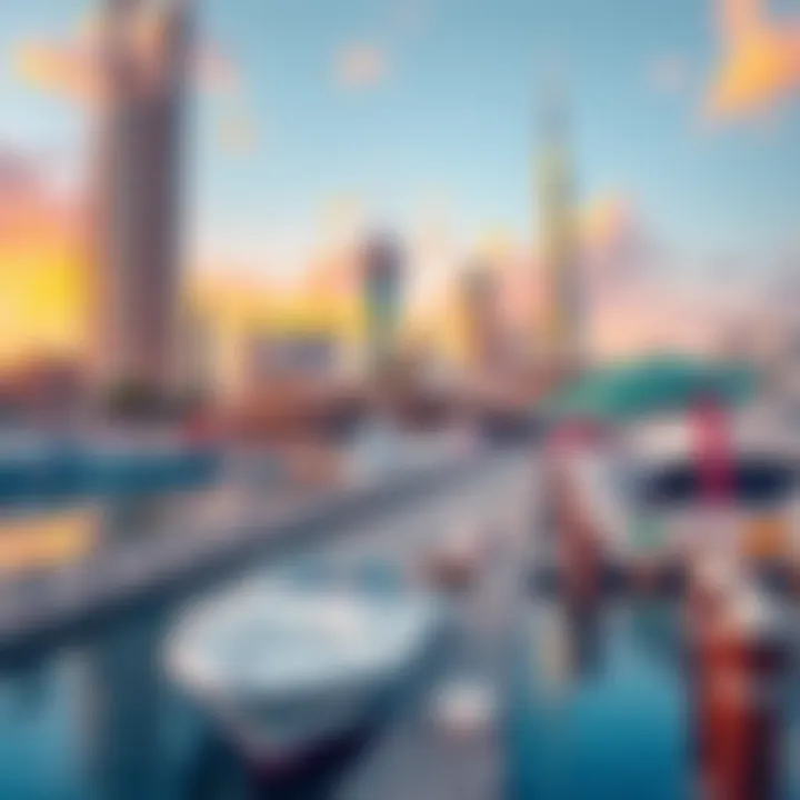 A picturesque view of Dubai Creek Harbour showcasing its stunning skyline and waterfront.