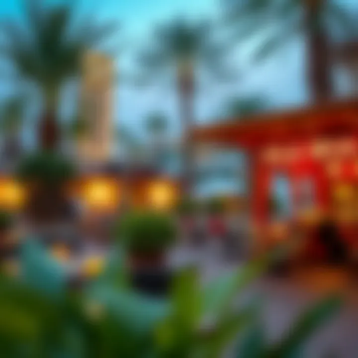 Diverse Dining Options in Nibras Oasis Diverse dining experiences available in Nibras Oasis with outdoor seating