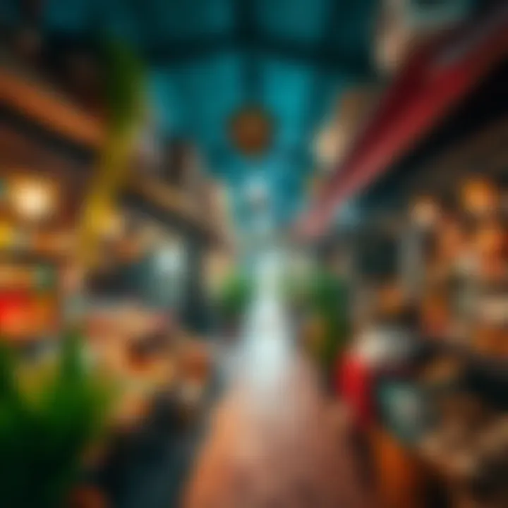 Local Market Treasures in Nibras Oasis Vibrant local market in Nibras Oasis filled with cultural artifacts and artisan goods