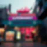 Exterior view of Pak Jinnah Supermarket showcasing vibrant signage