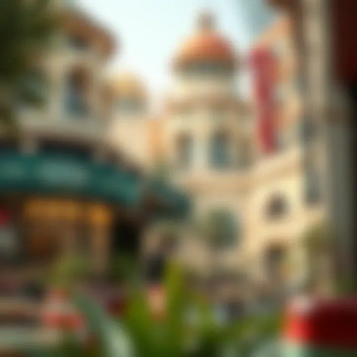 Café scene in Pavilion International City with unique architectural details