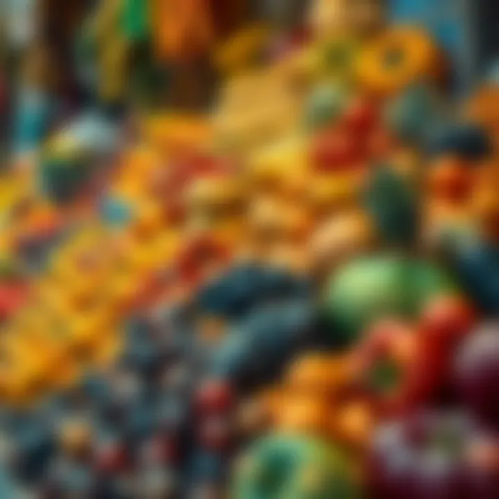 Colorful array of fruits available in the market