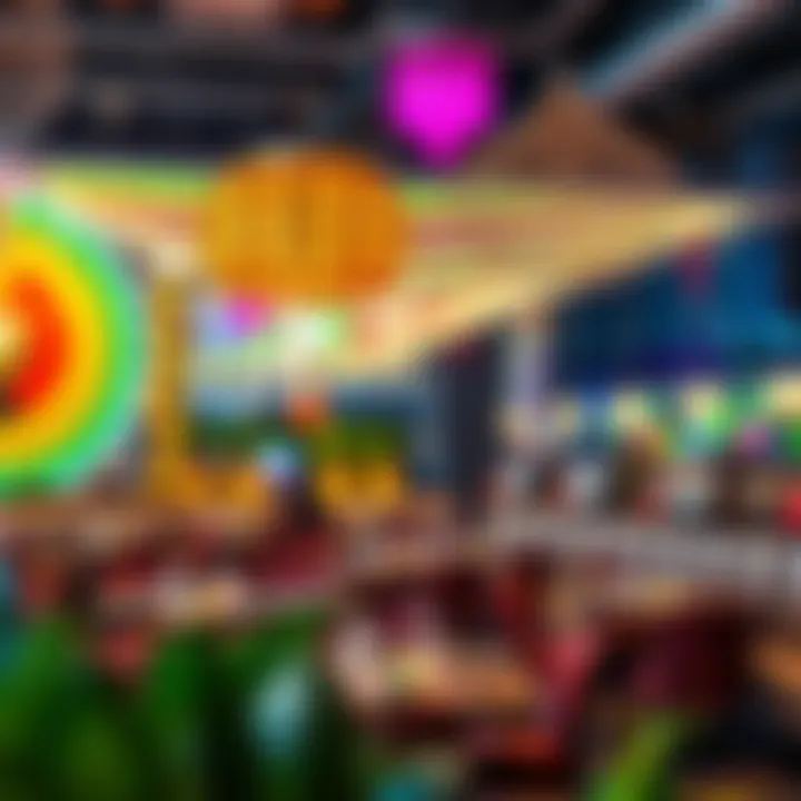 Vibrant art installations enhancing the dining experience