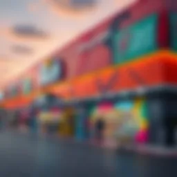 Exterior view of Rich Supermarket showcasing its vibrant architecture