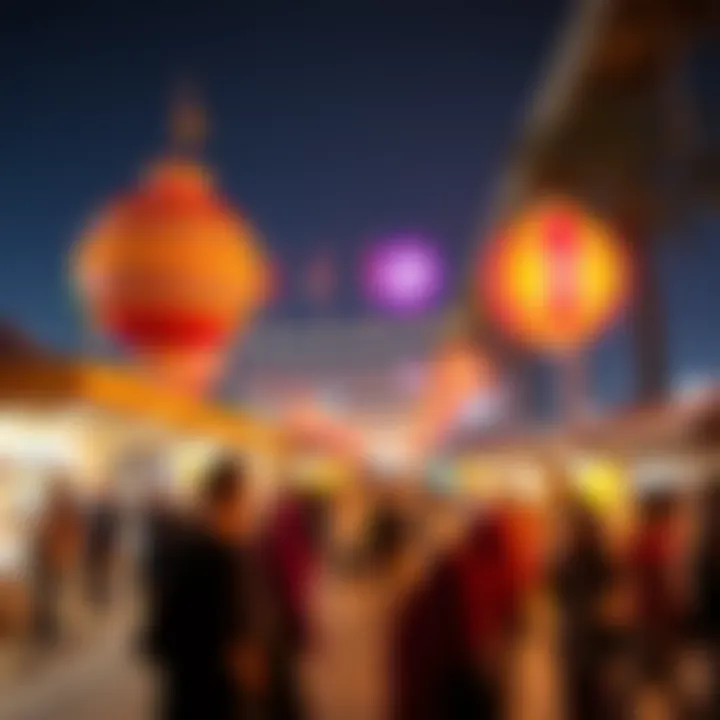 Vibrant cultural festival taking place in Rose 6 Tecom, filled with art and music