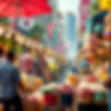 Dynamic local market in Rose 6 Tecom, showcasing artisanal products and community spirit